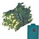 Novelty Lights 46.5 Feet 140 Light LED Chasing Christmas String, 16 Function Controller, Warm White on Green Wire, UL Listed for Indoor/Outdoor Use