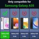 Magnetic for Samsung Galaxy A35 5G Case with Tempered Glass Screen Protector, Compatible with MagSafe, Shockproof Protective Translucent Back Phone Case Cover for Samsung A35 5G (Black)