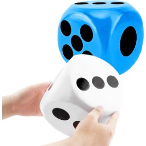 2 Pieces 6 Inches Large Foam Dice Set Giant Foam Dice Soft Dot Dice Toy for Family Educational Toys Parent Child Board Games Nights Casino Themed Party Decoration (Color Set 3)