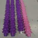 Enhon 4 Pcs Advent Candles Set, 10 Inch Tree Shaped Taper Candles, Unscented Beeswax Christmas Advent Wreath Candle for Xmas, Holiday, Church, Party, or Home Decor (Purple,Pink Style)