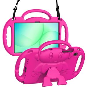 Kids Case for Samsung Galaxy Tab A11 Plus 2025 / Tab A9 Plus 2023 11 Inch Tablet, with Shoulder Strap, Shockproof Handle Stand Protective Cover for Samsung Galaxy A11+ / A9+ 11", Pink