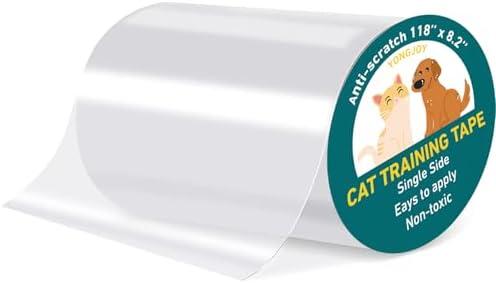 Door Protector from Dog Scratching - Cat Scratch Door Frame Single Side Adhesive Protector Anti Dog Scratch Door Guard for Dogs Clear - 118" x 8.2"