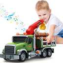 SpringFlower Toy for 3 4 5 6 Year Old Boys, Farm Truck Toy with Farm Trunk,Vehicle Timber Truck Toy with Loading Crane & Lights & Sounds, Kids Birthday Gifts for Boys Toddlers Girls