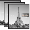 upsimples 16x20 Poster Frame, Easy Slide-In Assembly, Black, 3 Pack