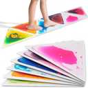 LONGKING 6-Sheet Liquid Triangle Sensory Tiles, Colorful Floor Tile for Play Centers, Playroom, Lava Tiles, 12.7" x 14.7"