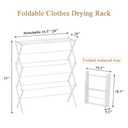 STARLATTA Foldable Drying Rack Clothing, 3-Tier Portable Clothes Drying Racks for Indoor & Outdoor, Anti-Rust Compact Laundry Rack Collapsible, White 29" D x 14" W x 41" H