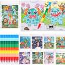 Fulmoon 24 Pack Assorted Coloring Books Bulk with 24 Crayons Dinosaur Animal Unicorn Space Mini Coloring Books Birthday Party Favors 24 Small Goodie Bag Stuffers Return Gift