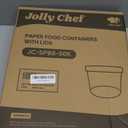 JOLLY CHEF 50 Pack Disposable Paper Food Containers with Lids, 8 oz To Go Soup Bowls, Disposable Soup Cups with Lids for Restaurant, Party, Picnic
