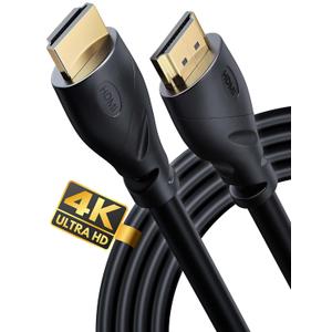 PowerBear 4K HDMI Cable 20 ft | High Speed, Rubber & Gold Connectors, 4K @ 60Hz, Ultra HD, 2K, 1080P & ARC Compatible for Laptop, Monitor, PS5, PS4, Xbox One, Fire TV, Apple TV & More