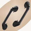 ABLECARE 2 Pack 16 Inch Elderly Heavy Duty Shower Handle, Seniors Grab Bars for Bathtubs, Suction Cup Removable Handrails, Safety Bathroom Grip for Handicap (Light Black)