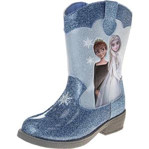 Disney Frozen Cowgirl Western Boots - Elsa and Anna cowboy boot - Blue (size 12 Little Kid)