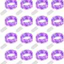 MUMUXI 16 Pack 10 ft Fairy Lights Battery Operated, 30 LED Mini String Lights Waterproof Copper Wire Firefly Starry Lights for DIY Halloween Party Christmas Festivals Decorations, Purple