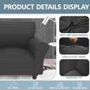 Stretch Couch Covers for 2 Separate Cushion Couch Sofa -Living Room Couch Sofa Cover,Washable Sofa Slipcover,Pet Friendly Furniture Protector with Elastic Bottom,Universal Fit for Home(Gray,Loveseat)