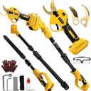 Pole Pruning Shears for Dewalt 20V Max Battery (No Battery), Brushless Electric Pruner with 8Ft Extension Pole, 1.2" Cutting Diameter, LCD Display, SK5 Blade, for Gardening Tree Pruning