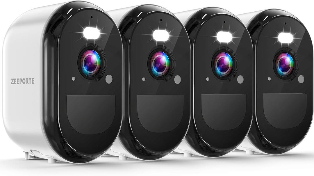 2K Security Cameras Wireless Outdoor, WiFi Battery Powered Indoor Camera for Home Security with AI Motion Detection, Spotlight, 2-Way Talk, Siren, IP65, Cloud/SD Storage - 4 Pack 2K Security Cameras Wireless Outdoor, WiFi Battery Powered Indoor Camera for Home Security with AI Motion Detection, Spotlight, 2-Way Talk, Siren, IP65, Cloud/SD Storage - 4 Pack