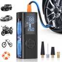 Tire Inflator Portable Air Compressor, 180PSI Portable Air Compressor with 25000mAh Battery, 3X Faster Inflation Cordless Air Pump for Car, Motorcycle, Bicycle, Ball (Shiny Black)