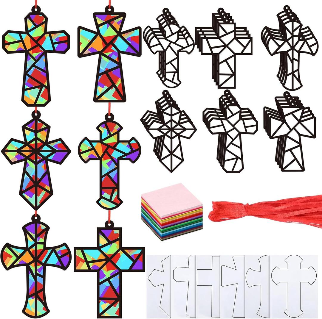24 Sets Religious Cross Crafts Religious Tissue Paper Christian Crafts Kit DIY Christian Art Kit Resurrection Church Ornaments Jesus Sunday School Gifts 24 Sets Religious Cross Crafts Religious Tissue Paper Christian Crafts Kit DIY Christian Art Kit Resurrection Church Ornaments Jesus Sunday School Gifts