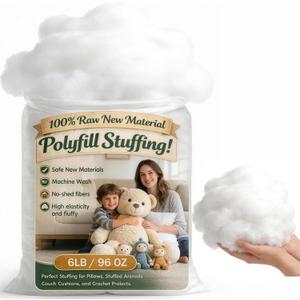 6 lb Polyfill Stuffing for Stuffed Animals, Pillows and Couch Cushions