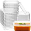 NYHI 8 oz 20 Pack Square Clear Deli Containers with Lids Disposable BPA Free Square Plastic Food Storage Containers with Lids Airtight for Meal Prep Take Out Kitchen