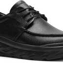Men's Orthopedic Diabetic Wide Leather Dress Walking Shoes: Casual Lightweight Arch Support Adjustable Therapeutic Driving Shoes, Soft Flat Feet Pain Relief Business Orthotic Oxfords Black Size 11