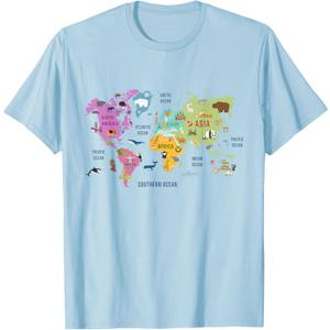Countries Flags Girls, World maps Kids, World maps Boys. T-Shirt XS