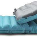 AIRLIVE 2000 AIR SLEEPING PAD WITH BUILT IN PUMP 74"x24"x4", Blue Grey