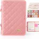 BellaHold Adjustable Bible Cover with 75 Bible Tabs - Bible Cover Case for WomenWaterproof, Washable Quilted Bible CaseReusable Christian Gifts for Women (Pink, L)