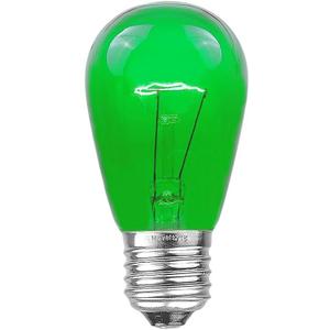 Novelty Lights 25 Pack S14 Outdoor Patio Edison Replacement Bulbs, E27 Medium Base, Green, 11 Watt