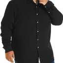 HOdo Big and Tall Mens Cotton Button Down Shirt (Black, XXXL)