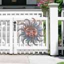 Sun Metal Wall Art Outdoor Decor - Cute Sun Face Metal Wall Sculpture Statues Wall Art Hanging Decoration for Indoor Outdoor,Garden, Home, Farmhouse, Fence Balcony Patio and Bedroom