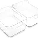 BINO | Plastic Storage Bins, Large - 2 Pack, Clear | THE SOHO COLLECTION | Pantry Organizers and Storage Containers | Fridge Organizer Bins | Kitchen Cabinet Organizer | Medicine Cabinet Bin