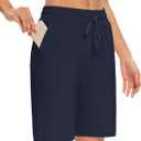 DIBAOLONG Womens Yoga Shorts Loose Comfy Drawstring Lounge Bermuda Shorts with 3 Pockets, Size: 4X-Large
