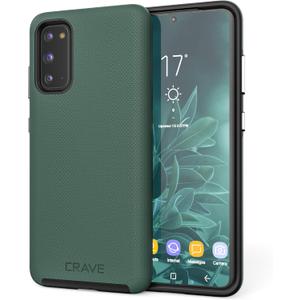 Crave for Samsung Galaxy S20 Case, Shockproof Protection Dual Layer Case for Samsung Galaxy S20 5G (6.2 inch) - Forest Green