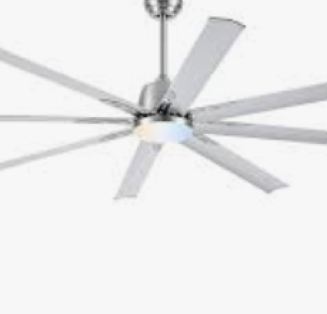 72 lnch lndustrial Celing Fan with Light and Remote Control,Large Brushed Nickel