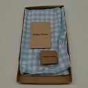 Solino Home Square Tablecloth 52 x 52 Inch - 100% Pure Linen Blue Bell Gingham Check Tablecloth - Machine Washable Table Throw for Spring, Summer
