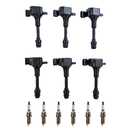 TRQ Ignition Kit Ignition Coil Set Spark Plugs Compatible with 01-04 INFINITI 01-21 Nissan 09-12 Suzuki, 12 Pcs