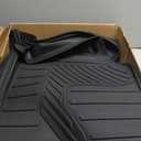CAR PASS Rubber Car Mats, Waterproof Car Floor Mats All Weather,Car Mat Full Set 3 Piece, Automotive Floor Mat Trim to Fit for Cars Sedans SUVs Trucks, Anti-Slip Easy Clean, All Black
