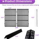 Genesis Grill Parts for Weber Genesis E310 with 7524 Cast Iron Grill Grate Porcelain Flavorizer Bars 7622 Heat Deflector and 62752 Gril Burners for Weber Genesis 300 Series, Genesis E330 S330
