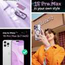 Meifigno for iPhone 15 Pro Max Case 6.7", [Glitter Card & Wrist Strap] [Compatible with MagSafe] [2X Screen Protectors] Surround Raised Camera Lens Protection for 15 Pro Max Case, Deep Purple