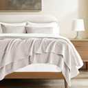 EVERGRACEHOME Cotton Coverlet Set Full Queen Size 3 Pieces, Lightweight Soft Ribbed Matelass Bedspread Quilt Set, Cozy Oversized Quilted Bedding Set with 2 Pillow Shams for All Seasons, Birch | Ribbed Matelass, Cotton Shell, Soft, Lightweight, Oversized, Oeko-Tex Certified