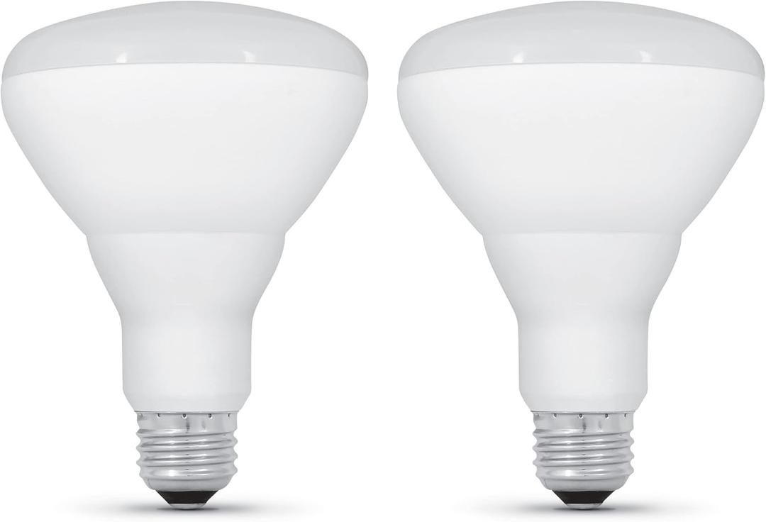 Feit Electric Enhance BR30 LED Light Bulb, 85W Equivalent, Daylight 5000K, High Output, 90+ CRI, Dimmable, 25,000-Hour Lifetime, Enclosed Fixture & Outdoor Rated, BR30DMHO/950CA/2, 2 Pack