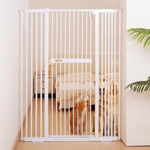 No Pawblems 55.1" Extra Tall Pet Gate for Cat/Dog, 29.9-44.4" Wide Auto Close Tall Cat Gate, NO Drilling Pressure Mounted for Doorways/Hallways, 1.37" Narrower Bar Spacing, White No Pawblems 55.1" Extra Tall Pet Gate for Cat/Dog, 29.9-44.4" Wide Auto Close Tall Cat Gate, NO Drilling Pressure Mounted for Doorways/Hallways, 1.37" Narrower Bar Spacing, White
