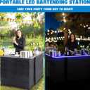 GoBar Portable Double Bar Table Set with Multi-Color LED Lights - Mobile Bartender Station for Events - Includes Carrying Case