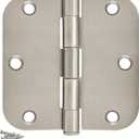 Satin Nickel Door Hinges 3.5 Inch 5/8" Radius - 3pack