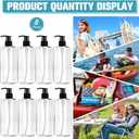 Didaey 8 Pcs Empty Shampoo Bottles with Pump 16 Oz Plastic Soap Dispenser Refillable Body Wash Bottles for Bathroom, Kitchen Sink, Hotel, Salon(Transparent, Black)