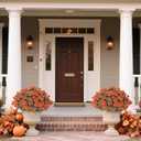 2 x 8 Bundles 17" Artificial Flowers for Outdoor Fall Decoration,Fake Silk Daisy Bouquet Faux Plants UV Resistant for Front Door Planter Outside Home Garden Yard Porch Thanksgiving Autumn Decor (Orange)