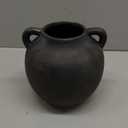 Ceramic Rustic Vase for Home Decor, 5.8 Inch Terracotta with Handles, Vintage Decorative for Flowers, Plants, Living Room, Table, Thanksgiving - Black Bronze