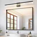 AIJIASI Bathroom Light Fixtures Over Mirror, 39 Inch Bathroom Vanity Light Black LED Vanity Light Bar, 28W Dimmable Modern Bath Vanity Lighting Fixtures Wall Mount 3000K
