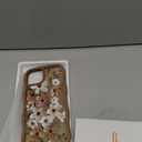 GVIEWIN Cute for iPhone 14 Case & iPhone 13 Case [Compatible with MagSafe] [Curly Wave Edge] Floral Translucent Magnetic Shockproof Protective Phone Cover for iPhone 14/13 6.1'', Dogwood/Brown