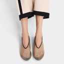 Women's Crystals Fine Mesh Ballet Flats,Embroidered Round Toe Ballerina Shoes,Casual Slip On Crystal Mary Jane Flats,Comfortable Daily Dress Shoes (8.5, Nude2)